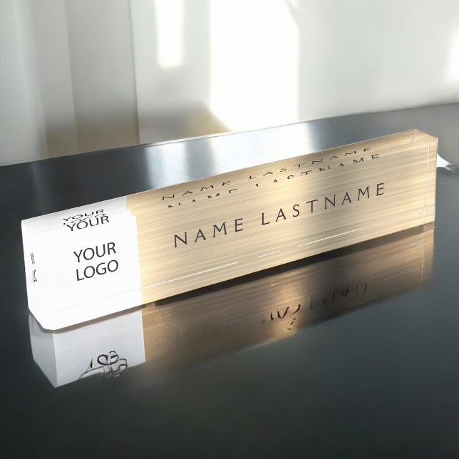 Custom Logo Executive Gold Professional Nameplate (Creator Uploaded)