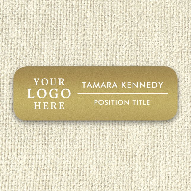 Custom Logo Executive Name Title Brushed Gold Tag (Custom Logo Executive Name Title Brushed Gold Name Tag
)