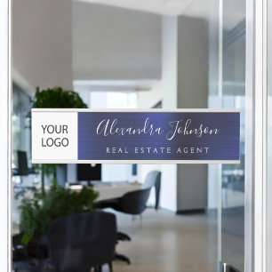Custom Logo Executive Navy Blue Professional Door Sign