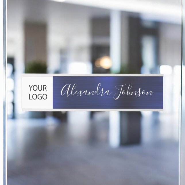 Custom Logo Executive Navy Blue Professional Door Sign (Creator Uploaded)