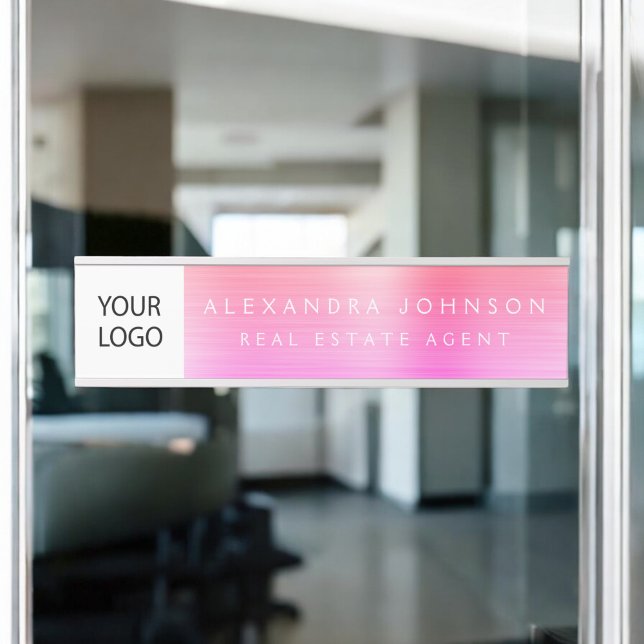 Custom Logo Executive Orange Pink Professional Door Sign (Creator Uploaded)
