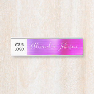 Custom Logo Executive Purple Pink Professional Door Sign
