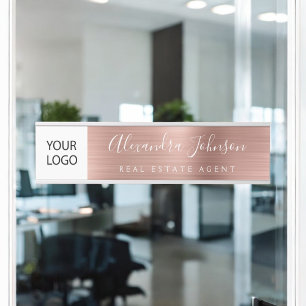 Custom Logo Executive Rose Gold Pink Professional Door Sign