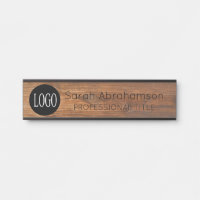 Custom Logo Faux Wood Grain Office Door SIgn
