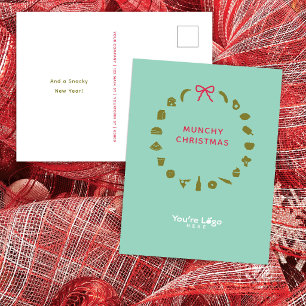 Custom Logo Food-Themed Company Christmas Holiday Postcard