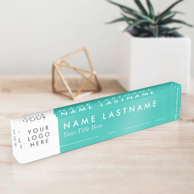 Custom Logo Fresh Turquoise Blue White Nameplate (Creator Uploaded)
