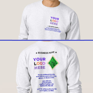 Custom Logo Front and Back & QR Code   Business Sweatshirt