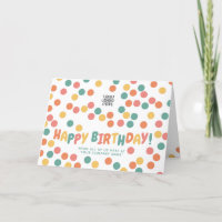 Custom Logo Fun Colourful Confetti Happy Birthday