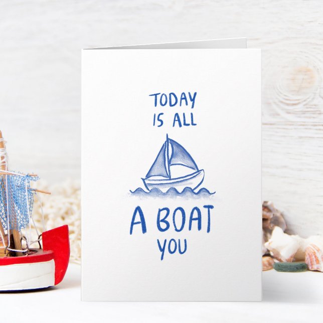 Custom Logo Fun Corporate Boat Nautical Birthday Card (Front side)