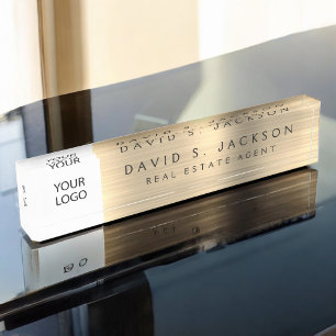 Custom Logo Gold Elegant Professional Nameplate