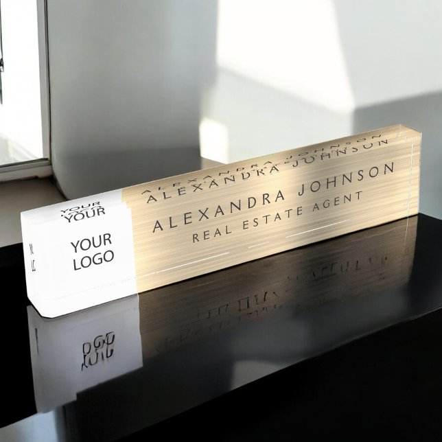 Custom Logo Gold Elegant Professional Nameplate (Creator Uploaded)