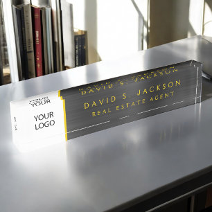 Custom Logo Gold Luxury Professional Executive Nameplate