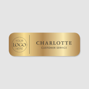 Custom Logo Gold Print Office Employee Staff Name Tag