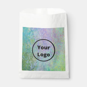 Custom logo green and purple marble favour bags