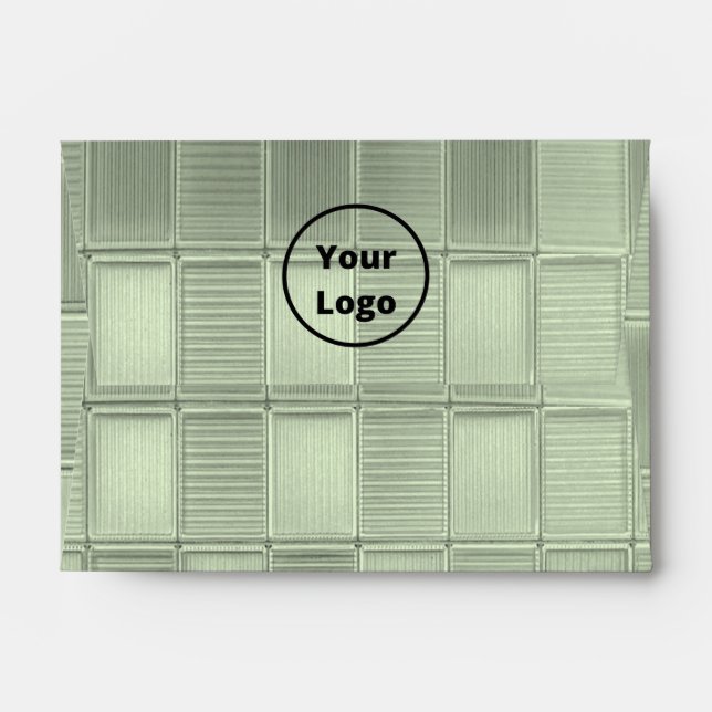 Custom logo green glass tile pattern envelope (Back (Top Flap))