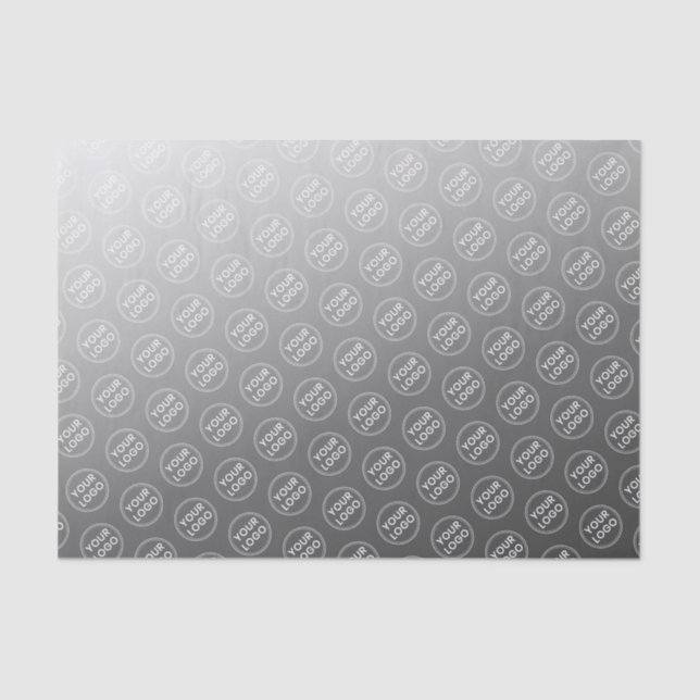 Custom logo grey gradient business packaging tissue paper (Front)