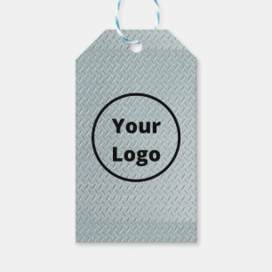 Custom logo grey metal print gift tags