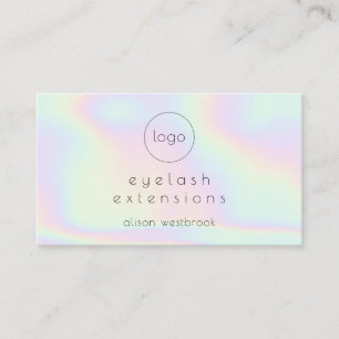 Custom logo holographic rainbow eyelash extensions business card