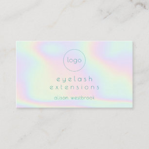 Custom logo holographic rainbow lash extensions business card