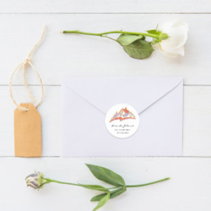 Custom Logo House Real Estate Agent Pink Orange Classic Round Sticker