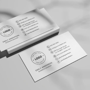 Custom Logo Icons Minimalist Professional Business Card