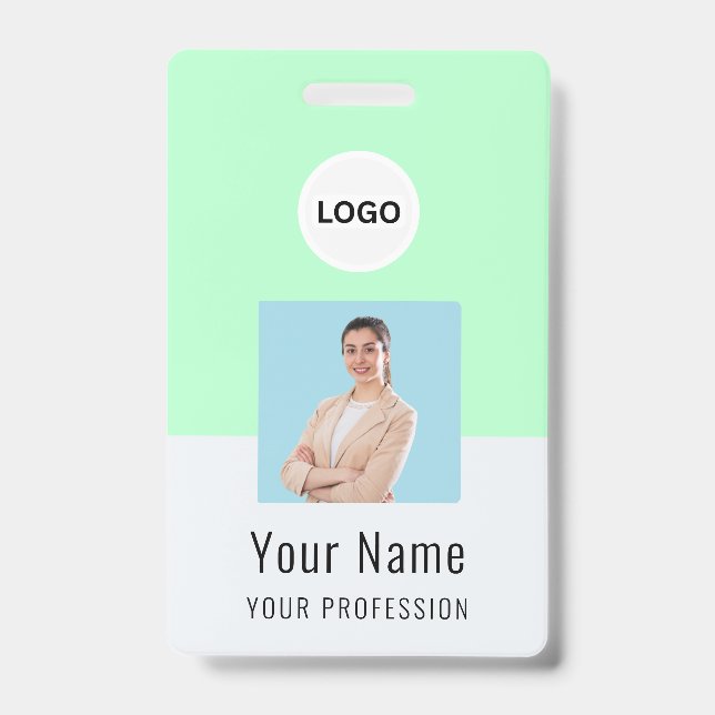Custom Logo ID Card | Personalised Photo & Text Badge (Front)