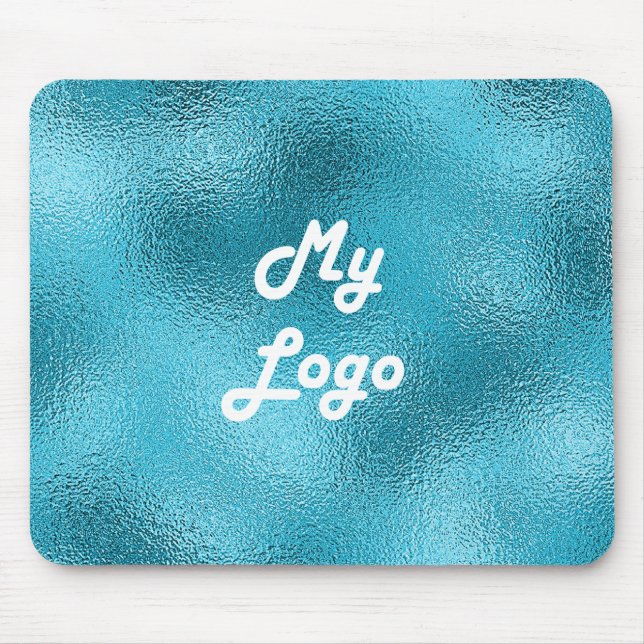 Custom logo image business blue mouse pad (Front)