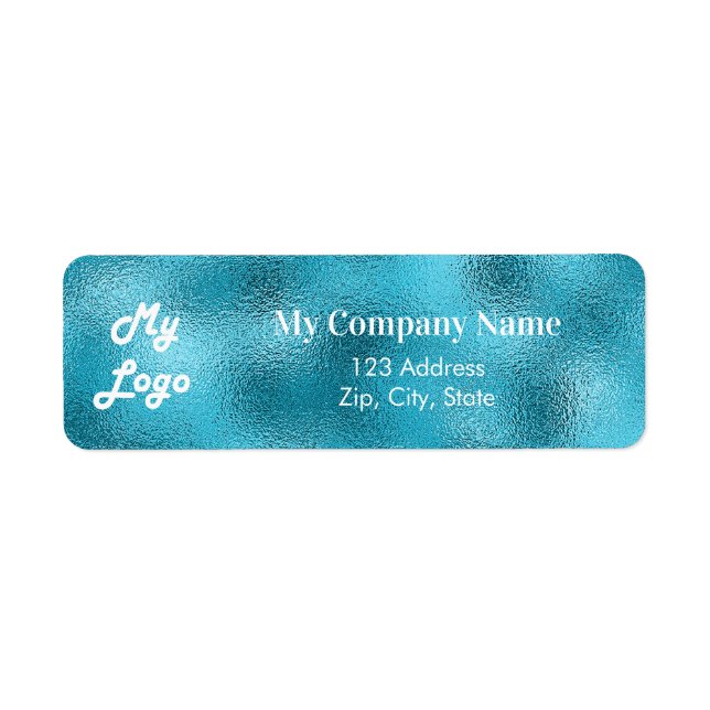 Custom logo image business sea blue return address (Front)