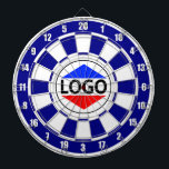Custom Logo Image on Blue & White Dartboard<br><div class="desc">Custom logo image on blue and white Dart Board.</div>