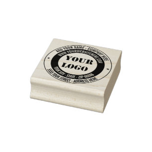 Custom Logo Info Address Colour Round Rubber Stamp