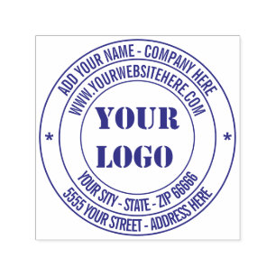 Custom Logo Info Address Round Self-inking Stamp