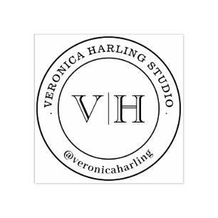 Custom Logo Large Round Carrier Bags & Pizza Rubber Stamp