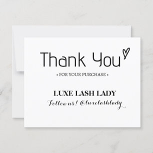 Custom Logo Lash Business Thank You Card TC2