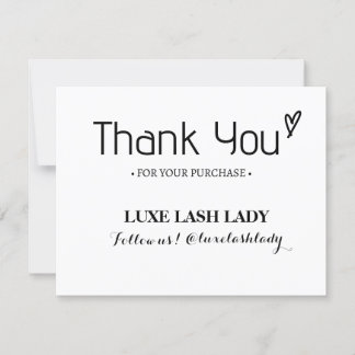 Custom Logo Lash Business Thank You Card TC2