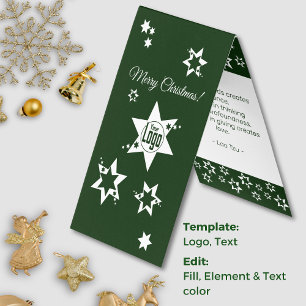 Custom Logo Lawn Service Christmas Stars Card