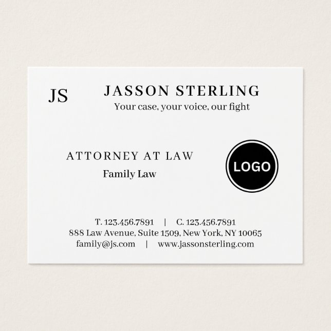 Custom Logo Lawyer Business Card (Front)