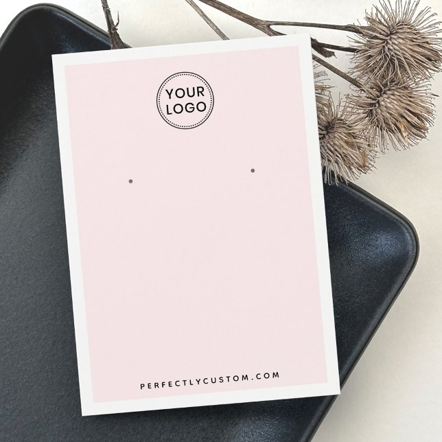 Custom logo light pale pink earring display card (Creator Uploaded)