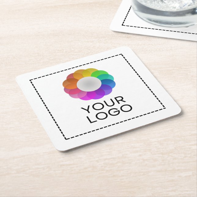 Custom Logo, Low minimum quantity Square Paper Coaster (Angled)