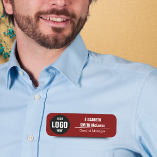 Custom Logo Magnetic Name Tag - Faux Gold Design