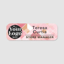 Custom Logo Magnetic / Safety Pin Employee Name Ta