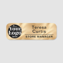 Custom Logo Magnetic / Safety Pin Employee Name Ta