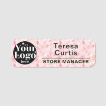 Custom Logo Magnetic / Safety Pin Employee Name Ta