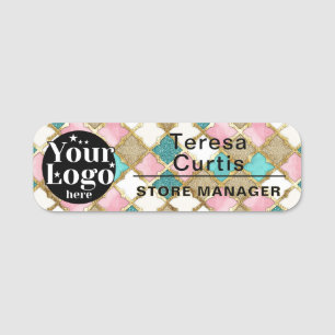 Custom Logo Magnetic / Safety Pin Employee Name Tag