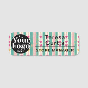 Custom Logo Magnetic / Safety Pin Employee Name Tag