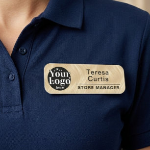 Custom Logo Magnetic / Safety Pin Employee Name Tag