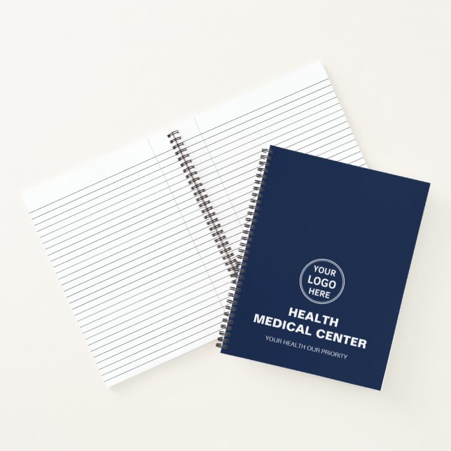 Custom Logo Medical Clinic Healthcare Navy Blue Notebook (Inside)