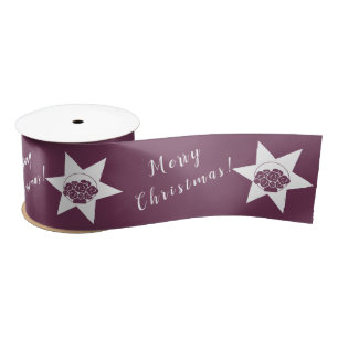 Custom Logo Merry Christmas Florist Marketing Satin Ribbon