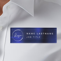 Custom Logo Metallic Navy Blue Magnet Title