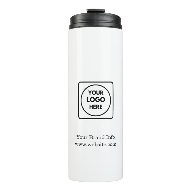 Custom Logo | Minimal Modern Corporate Branding Thermal Tumbler (Front)