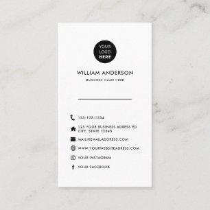 Custom Logo Minimal Modern Social Media Icons Chic Business Card